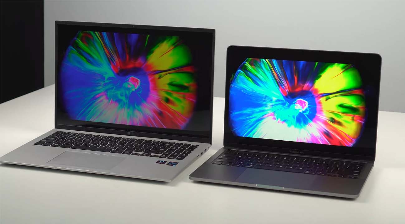 M1 MacBook Pro vs LG GRAM Display Comparison