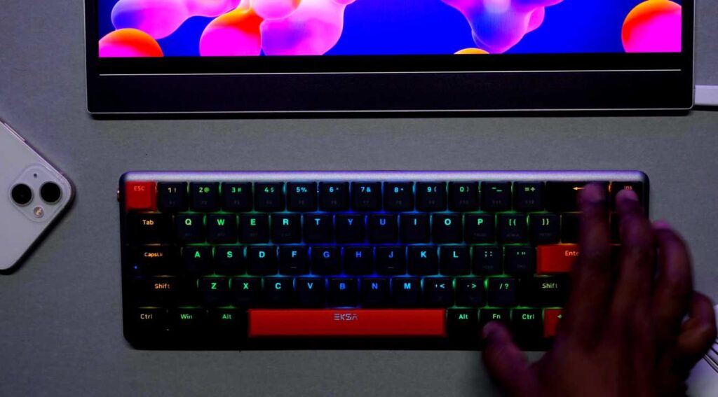 EKSA Glimmer Wireless RGB Mechanical Gaming Keyboard dynamic per-key RGB backlight