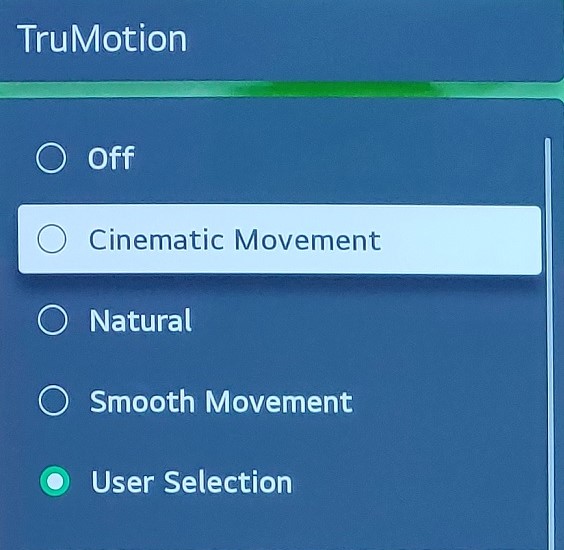 Disable TruMotion on LG TV